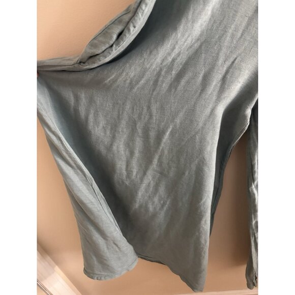 Maen 100% Linen Apron Romper Overall Pants Hankerchief Lagenlook Large pockets - Picture 2 of 15